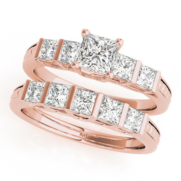 Exquisite Fancy Shape Baguette Princess Diamond Engagement Ring — 9K/18K Gold & Platinum