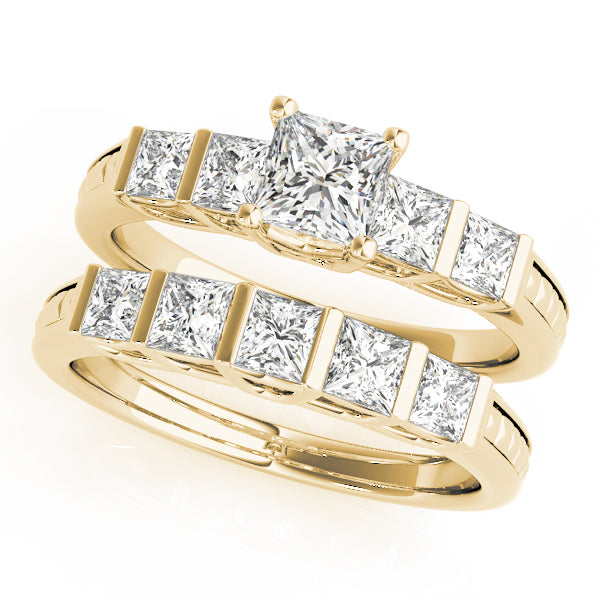 Exquisite Fancy Shape Baguette Princess Diamond Engagement Ring — 9K/18K Gold & Platinum