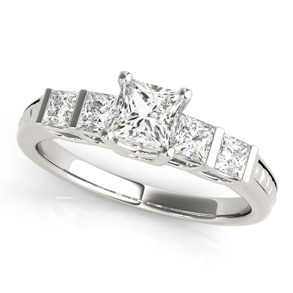Exquisite Fancy Shape Baguette Princess Diamond Engagement Ring — 9K/18K Gold & Platinum
