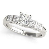 Exquisite Fancy Shape Baguette Princess Diamond Engagement Ring — 9K/18K Gold & Platinum