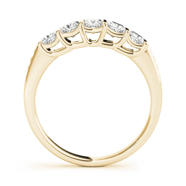 Fancy Princess Half Eternity Ring in Gold & Platinum