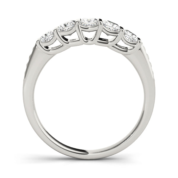 Fancy Princess Half Eternity Ring in Gold & Platinum