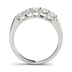 Fancy Princess Half Eternity Ring in Gold & Platinum