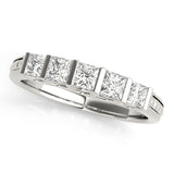 Fancy Princess Half Eternity Ring in Gold & Platinum