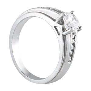 Couture Channel-Set Round Diamond Engagement Ring — 9K/18K Gold & Platinum