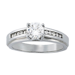 Couture Channel-Set Round Diamond Engagement Ring — 9K/18K Gold & Platinum