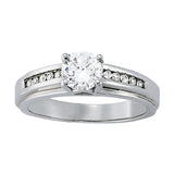Couture Channel-Set Round Diamond Engagement Ring — 9K/18K Gold & Platinum