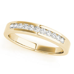 Single Row Channel Set Half Eternity Ring in Gold & Platinum