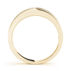 Single Row Channel Set Half Eternity Ring in Gold & Platinum
