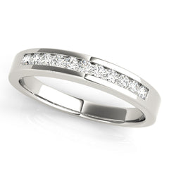 Single Row Channel Set Half Eternity Ring in Gold & Platinum
