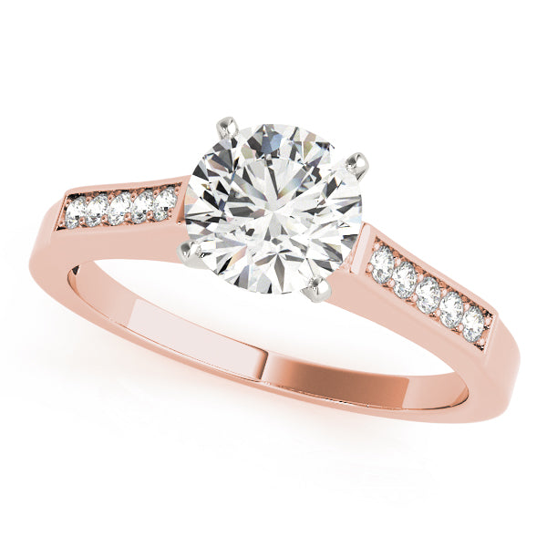 Regal Channel-Set Round Diamond Engagement Ring — 9K/18K Gold & Platinum