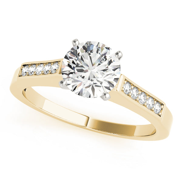 Regal Channel-Set Round Diamond Engagement Ring — 9K/18K Gold & Platinum