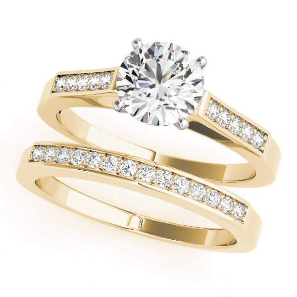 Regal Channel-Set Round Diamond Engagement Ring — 9K/18K Gold & Platinum