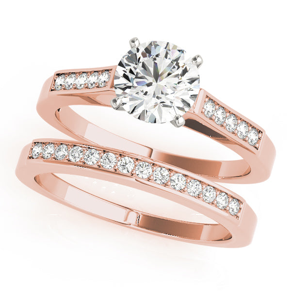 Regal Channel-Set Round Diamond Engagement Ring — 9K/18K Gold & Platinum