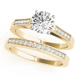 Regal Channel-Set Round Diamond Engagement Ring — 9K/18K Gold & Platinum