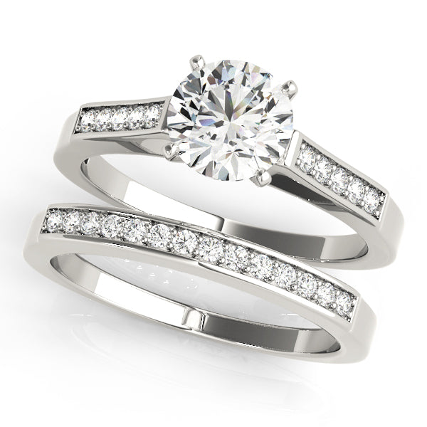 Regal Channel-Set Round Diamond Engagement Ring — 9K/18K Gold & Platinum