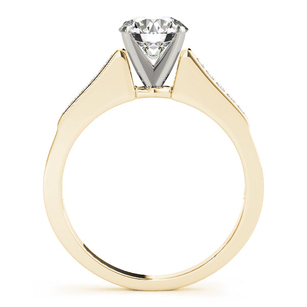 Regal Channel-Set Round Diamond Engagement Ring — 9K/18K Gold & Platinum