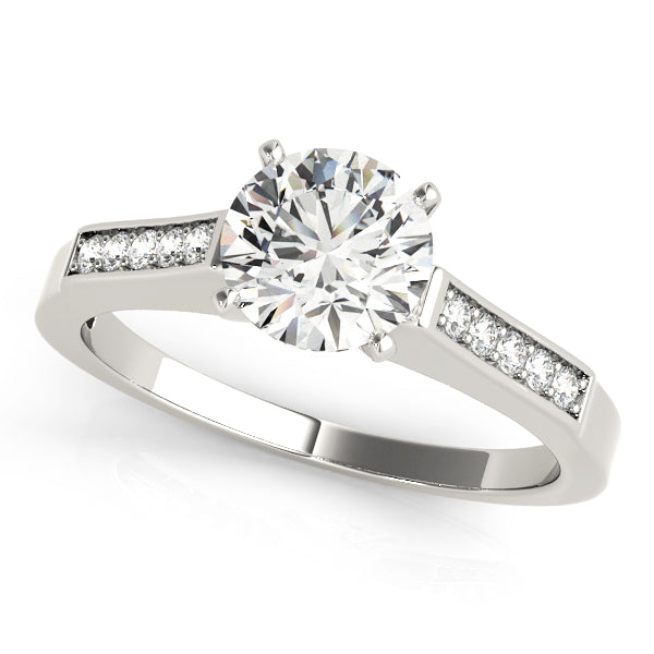 Regal Channel-Set Round Diamond Engagement Ring — 9K/18K Gold & Platinum