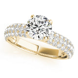 Sophisticated Pave Round Diamond Engagement Ring — 9K/18K Gold & Platinum