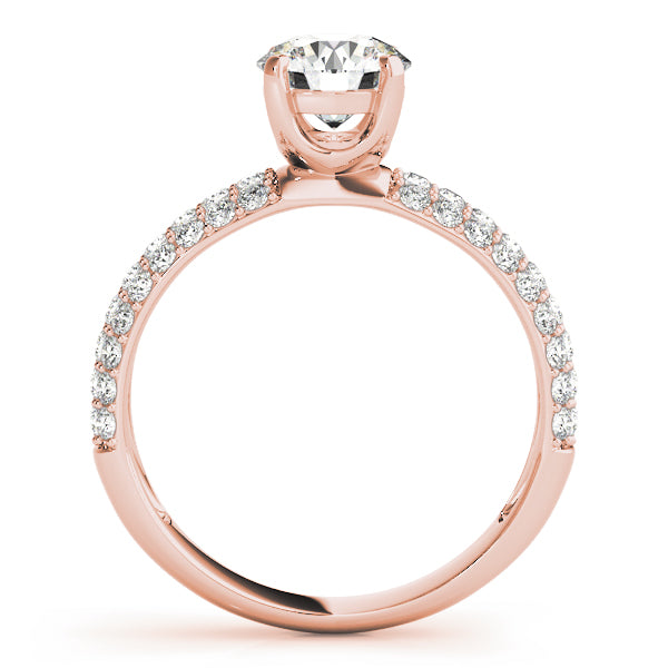 Sophisticated Pave Round Diamond Engagement Ring — 9K/18K Gold & Platinum
