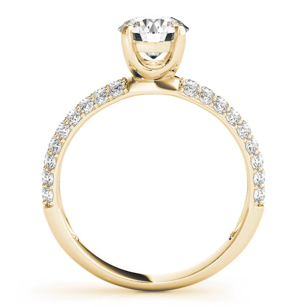 Sophisticated Pave Round Diamond Engagement Ring — 9K/18K Gold & Platinum
