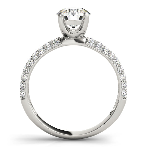 Sophisticated Pave Round Diamond Engagement Ring — 9K/18K Gold & Platinum