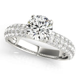 Sophisticated Pave Round Diamond Engagement Ring — 9K/18K Gold & Platinum