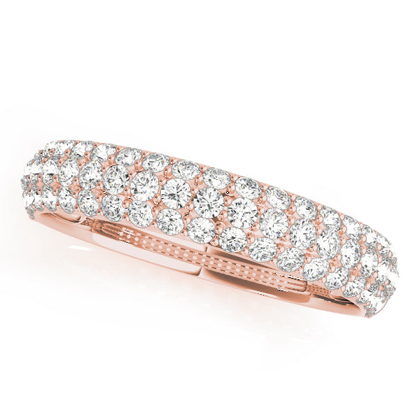 Multirow Pavã© Half Eternity Ring in Gold & Platinum
