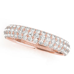 Multirow Pavã© Half Eternity Ring in Gold & Platinum