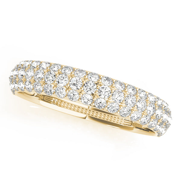 Multirow Pavã© Half Eternity Ring in Gold & Platinum