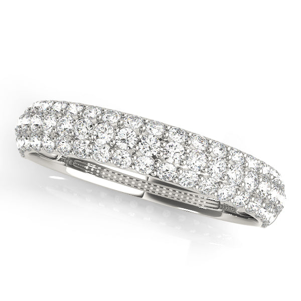 Multirow Pavã© Half Eternity Ring in Gold & Platinum