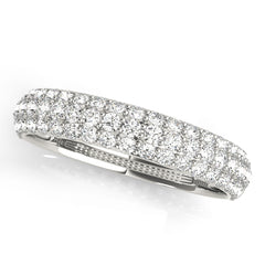Multirow Pavã© Half Eternity Ring in Gold & Platinum