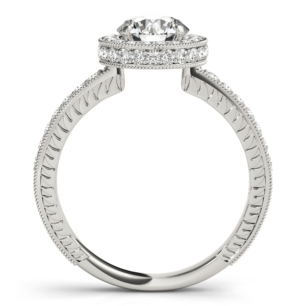 Radiant Halo Round Diamond Engagement Ring — 9K/18K Gold & Platinum