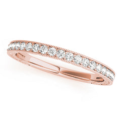 Channel Set Milgrain Half Eternity Ring in Gold & Platinum