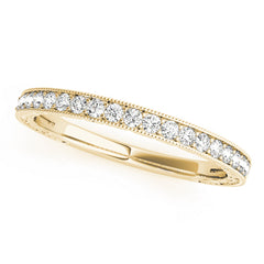 Channel Set Milgrain Half Eternity Ring in Gold & Platinum