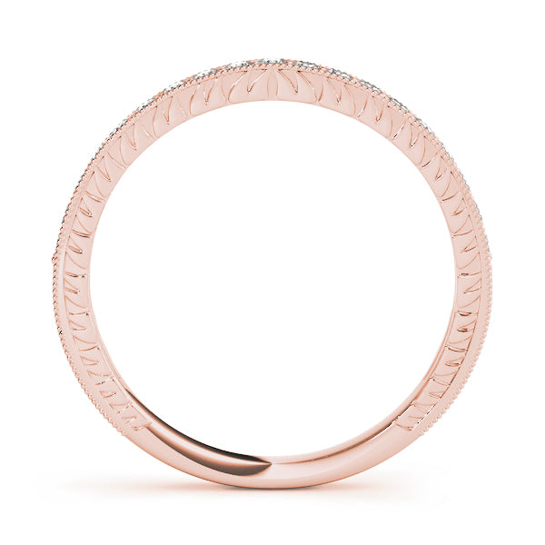 Channel Set Milgrain Half Eternity Ring in Gold & Platinum