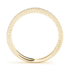 Channel Set Milgrain Half Eternity Ring in Gold & Platinum