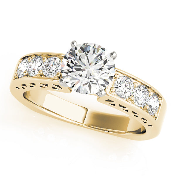 Brilliant Channel-Set Round Diamond Engagement Ring — 9K/18K Gold & Platinum