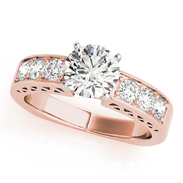 Brilliant Channel-Set Round Diamond Engagement Ring — 9K/18K Gold & Platinum