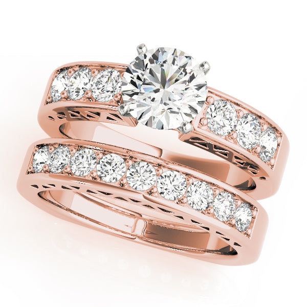 Brilliant Channel-Set Round Diamond Engagement Ring — 9K/18K Gold & Platinum