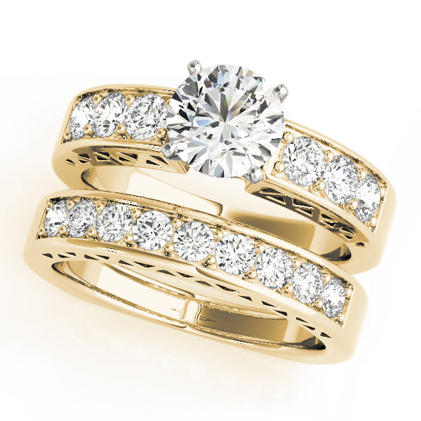Brilliant Channel-Set Round Diamond Engagement Ring — 9K/18K Gold & Platinum