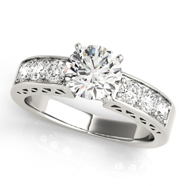 Brilliant Channel-Set Round Diamond Engagement Ring — 9K/18K Gold & Platinum