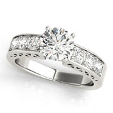 Brilliant Channel-Set Round Diamond Engagement Ring — 9K/18K Gold & Platinum
