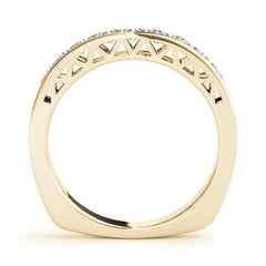 Single Row Prong in Channel Wedding Half Eternity Ring in Gold & Platinum