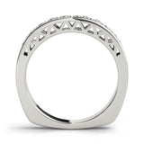 Single Row Prong in Channel Wedding Half Eternity Ring in Gold & Platinum
