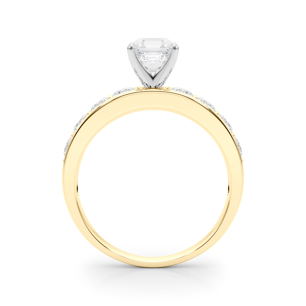 Majestic Channel-Set Round Diamond Engagement Ring — 9K/18K Gold & Platinum