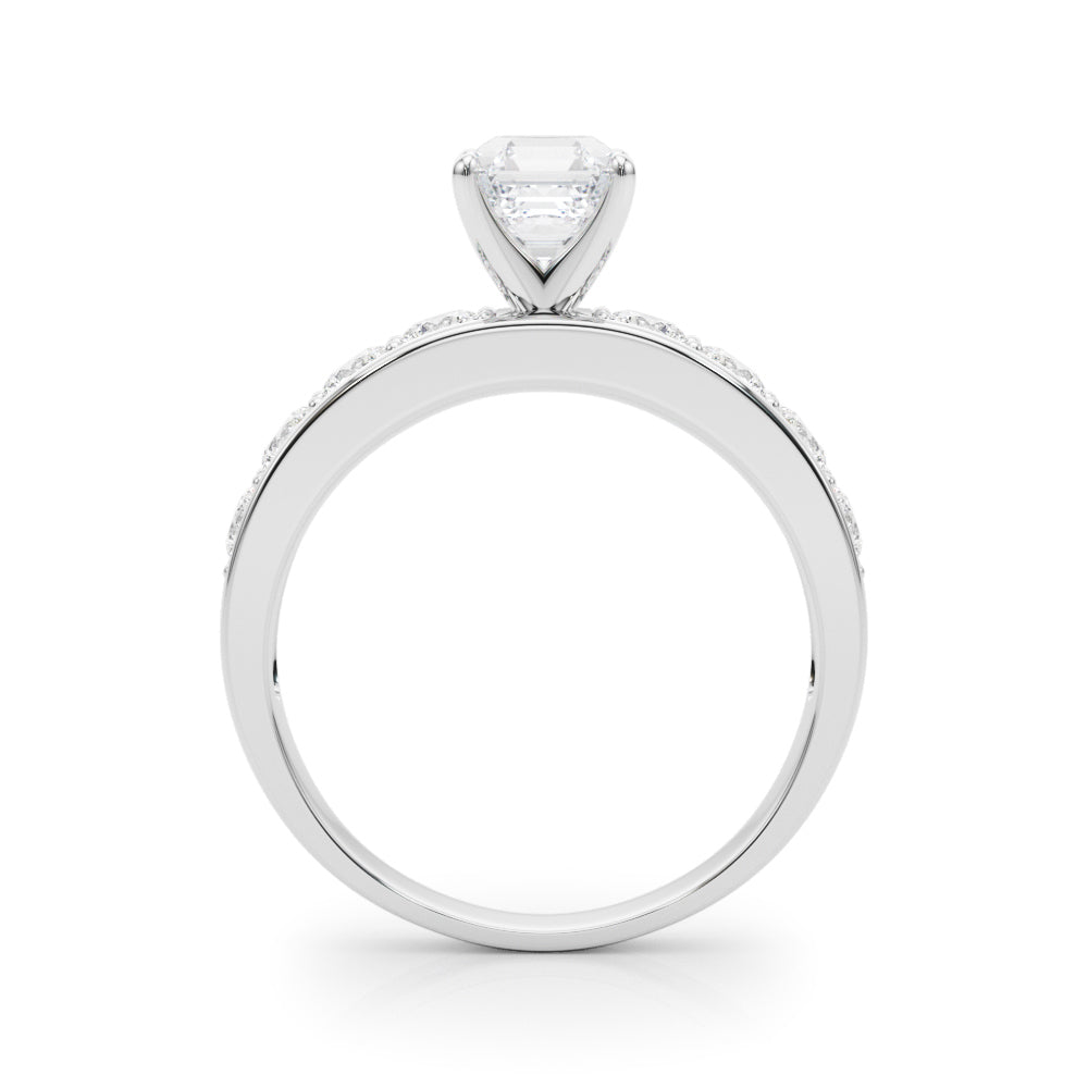 Majestic Channel-Set Round Diamond Engagement Ring — 9K/18K Gold & Platinum