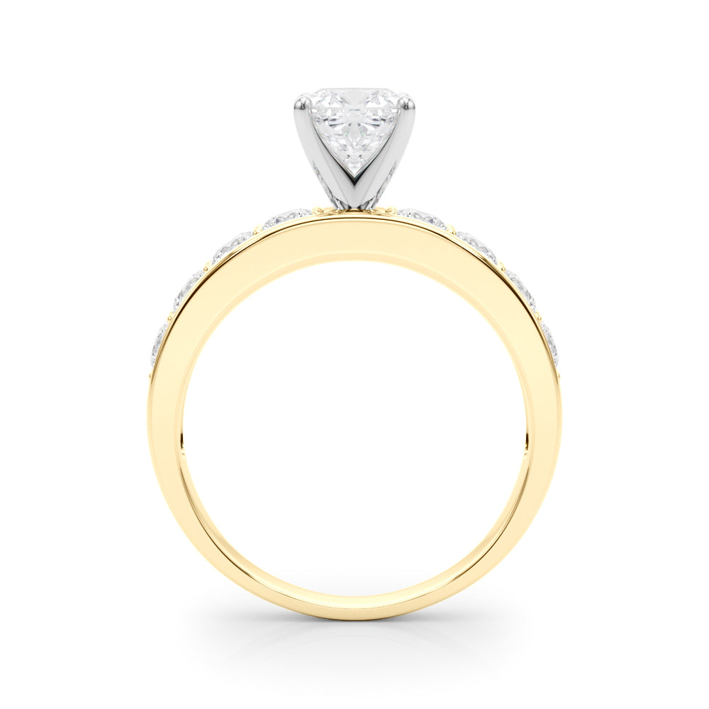 Majestic Channel-Set Round Diamond Engagement Ring — 9K/18K Gold & Platinum