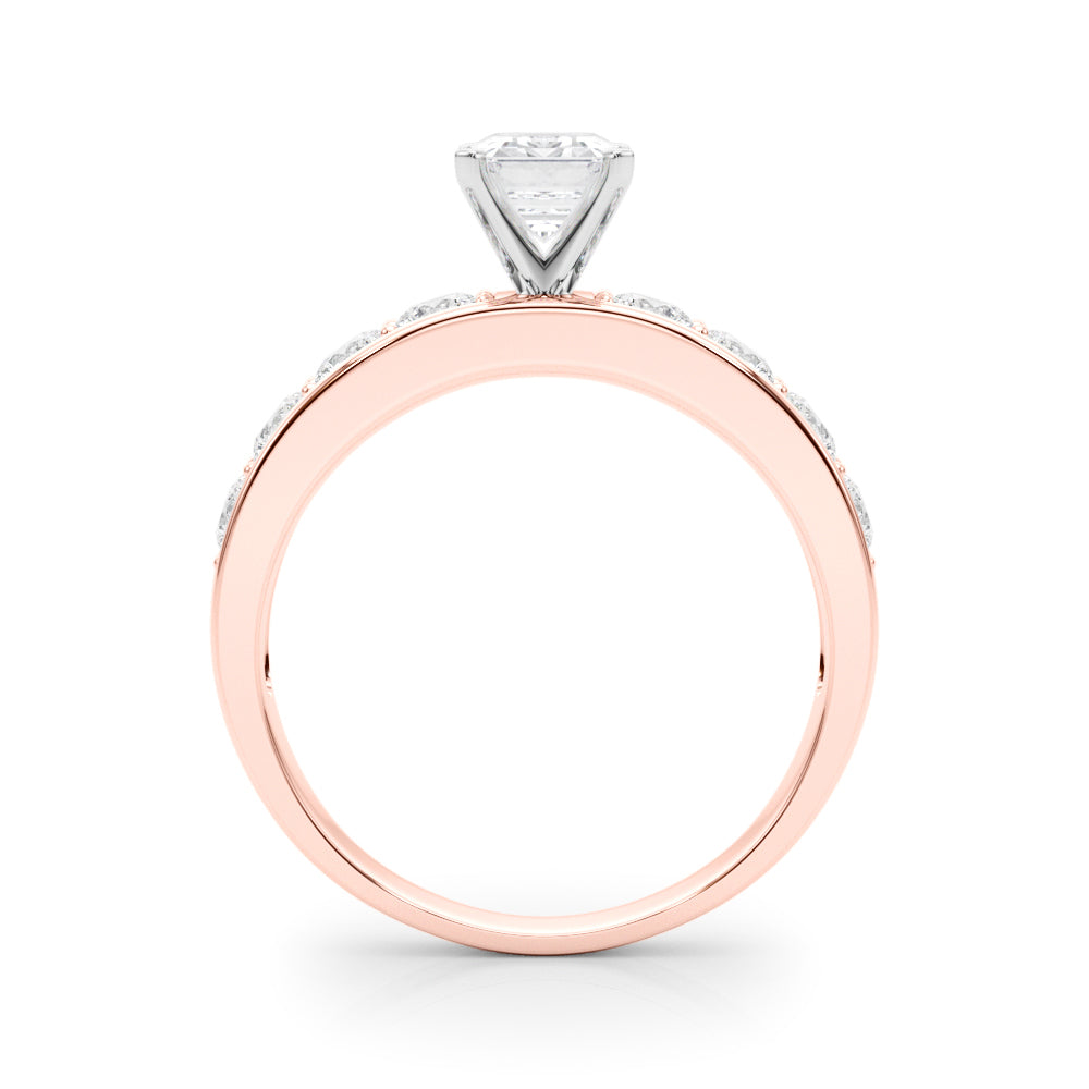 Majestic Channel-Set Round Diamond Engagement Ring — 9K/18K Gold & Platinum