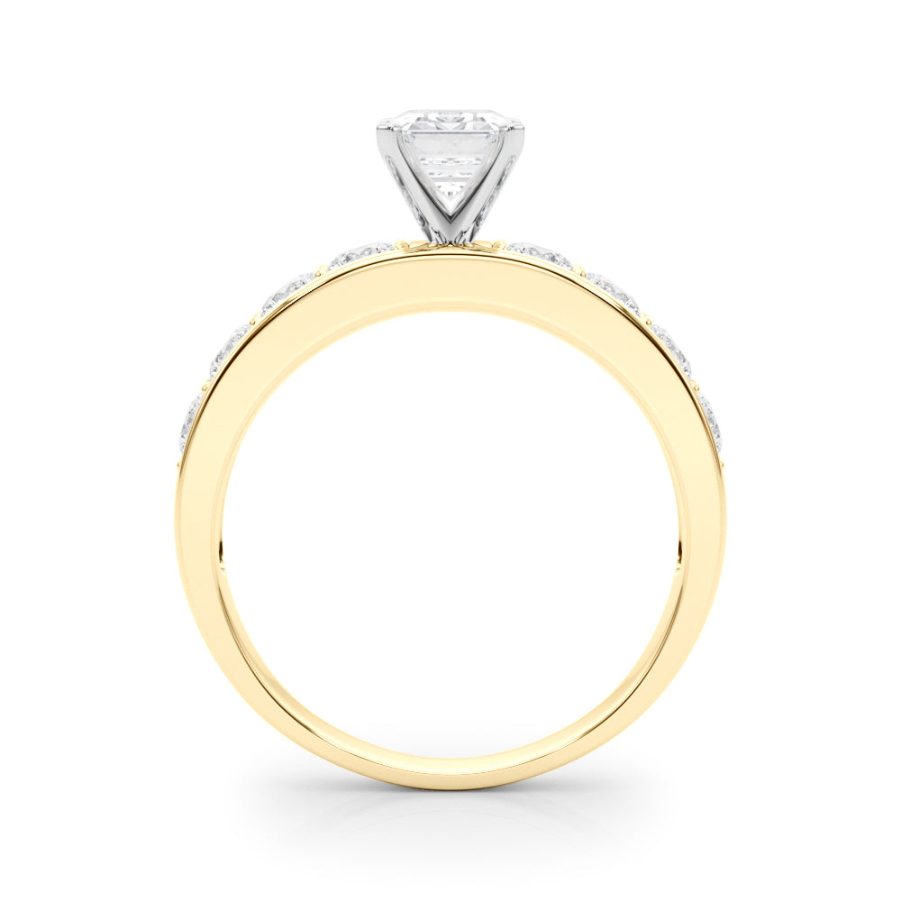 Majestic Channel-Set Round Diamond Engagement Ring — 9K/18K Gold & Platinum